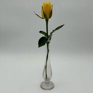 Vintage Fenton Clear Swung Glass Bud Vase